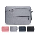 Demin zipped laptop sleeve bag